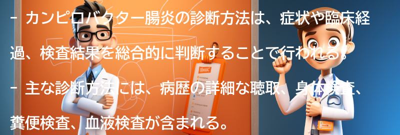 カンピロバクター腸炎の診断方法の要点まとめ