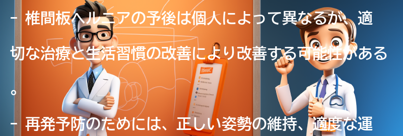 椎間板ヘルニアの予後と再発予防のための生活習慣の改善の要点まとめ