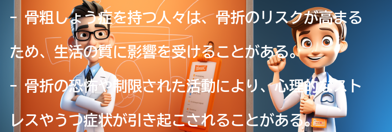 骨粗しょう症を持つ人々の生活の質と心理的影響の要点まとめ