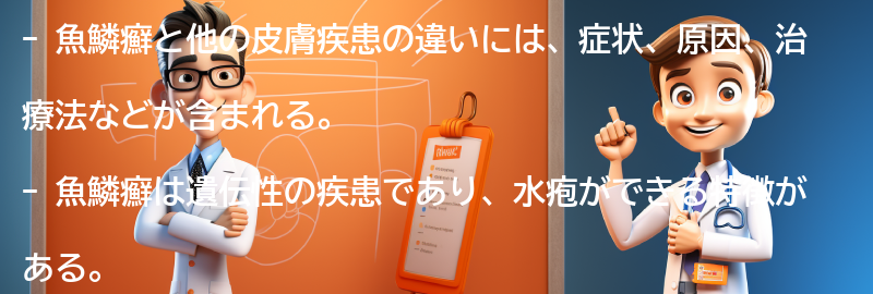 魚鱗癬と関連する他の皮膚疾患との違いの要点まとめ