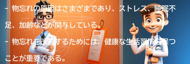 物忘れの原因とは？の要点まとめ