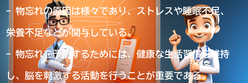 物忘れを予防するための方法の要点まとめ