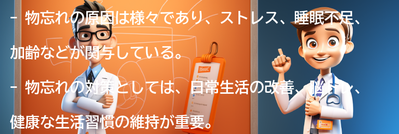 物忘れに関するよくある質問と回答の要点まとめ