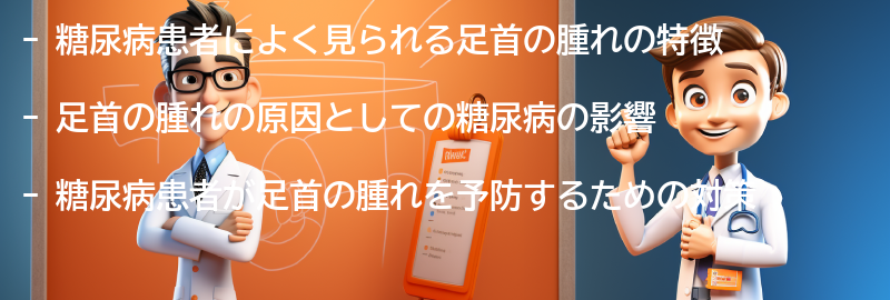 糖尿病による足首の腫れの特徴の要点まとめ