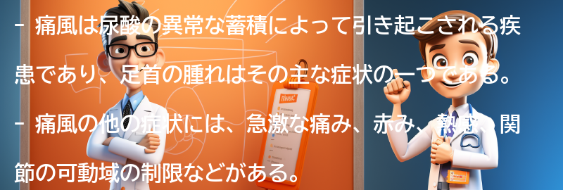 痛風の主な症状とは？の要点まとめ