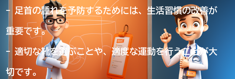 足首の腫れを予防するための生活習慣の改善方法の要点まとめ