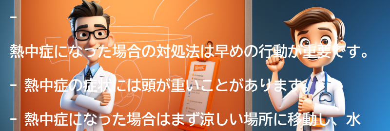 熱中症になった場合の対処法の要点まとめ