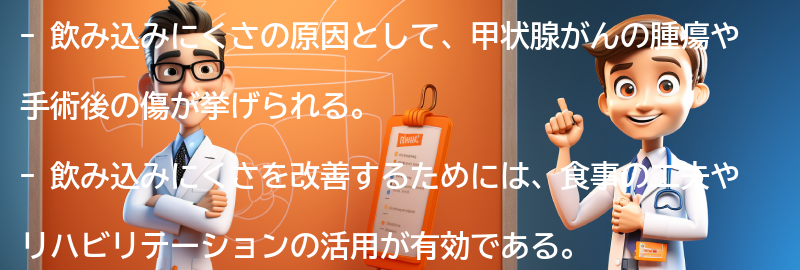 飲み込みにくさを改善するための対策の要点まとめ