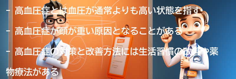 高血圧症と頭が重い対策と改善方法の要点まとめ