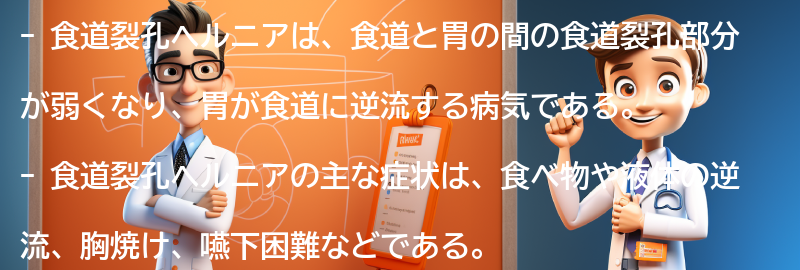 食道裂孔ヘルニアの患者の声の要点まとめ