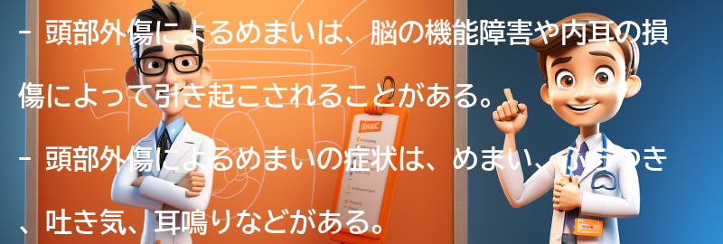 頭部外傷によるめまいの実際の体験談の要点まとめ