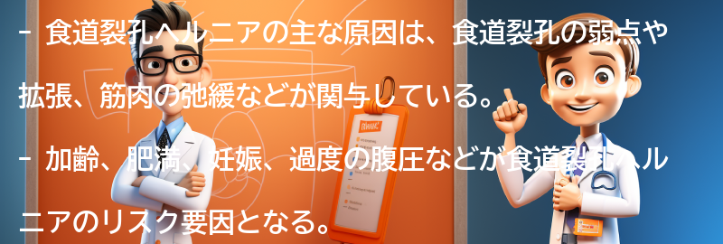 食道裂孔ヘルニアの主な原因は何ですか？の要点まとめ