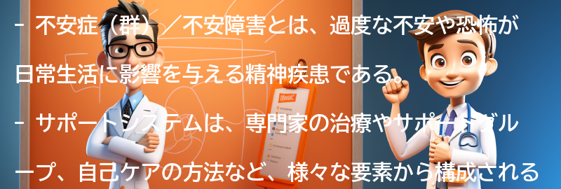 不安症（群）／不安障害と向き合うためのサポートシステムとは？の要点まとめ