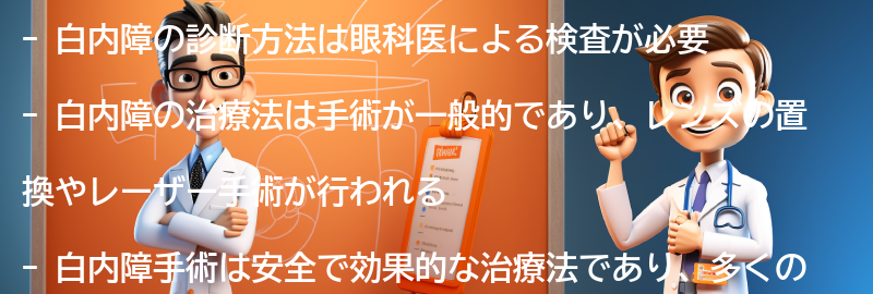 白内障の診断方法と治療法の要点まとめ