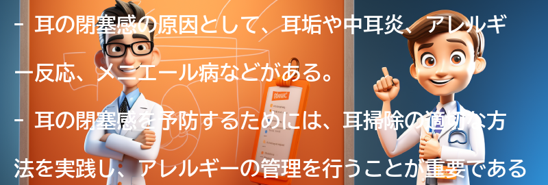 耳の閉塞感を予防するための注意点の要点まとめ