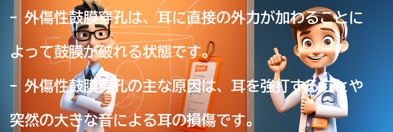 外傷性鼓膜穿孔の主な原因の要点まとめ