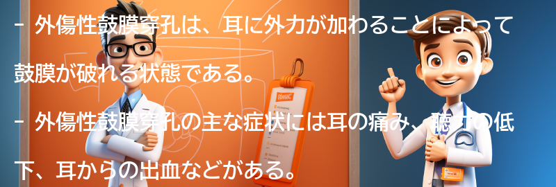 外傷性鼓膜穿孔の症状と診断方法の要点まとめ