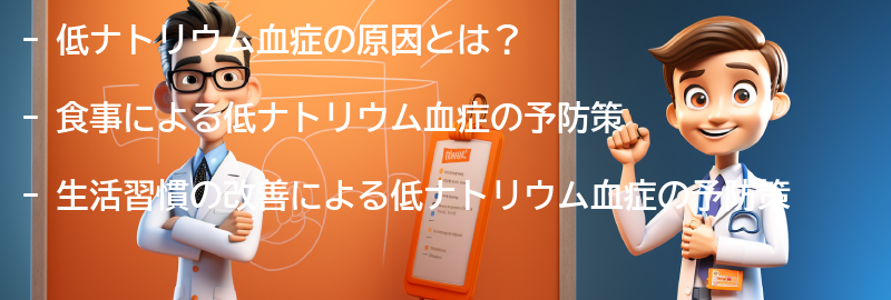 低ナトリウム血症を予防するための食事と生活習慣の改善策の要点まとめ