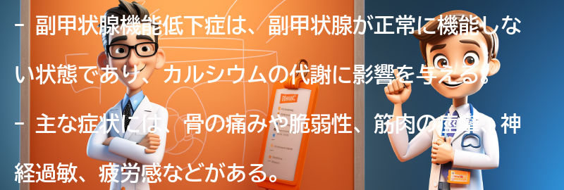 副甲状腺機能低下症の主な症状とは？の要点まとめ