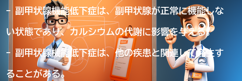 副甲状腺機能低下症と関連する他の疾患について知るの要点まとめ