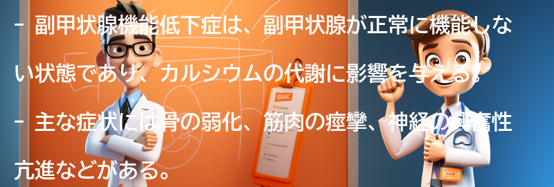 副甲状腺機能低下症についてのよくある質問と回答の要点まとめ