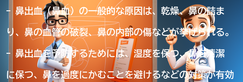 鼻出血（鼻血）の一般的な原因とは？の要点まとめ